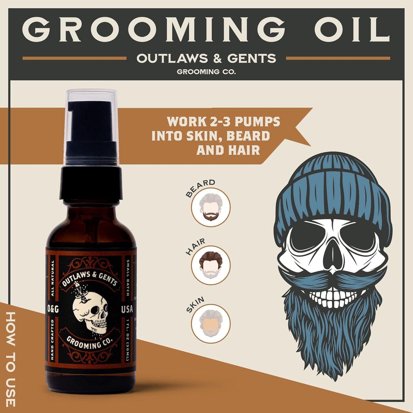 Outlaws & Gents Grooming Co Grooming Oil - All-Natural Beard and Hair Oil for Men - Moisturizes and Softens Hair, Reduces Itchiness and Flakiness (Pine & Cedar)