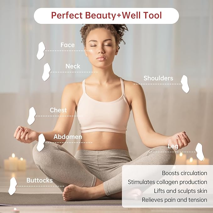 Stainless Steel Gua Sha Facial Tools, Face Comb & Massager Metal Gua sha Tool for Blood Circulation & Lymphatic Drainage, Body and Face Gua Sha Stone for Tighten Skin