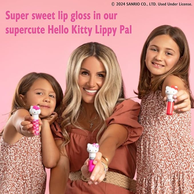 Lip Smacker Lippy Pals Swirls, Sanrio Hello Kitty, Flavored Moisturizing & Smoothing Soft Shine Lip Balm, Hydrating & Protecting Fun Tasty Glossy Finish , Cruelty-Free & Vegan - Kiwi