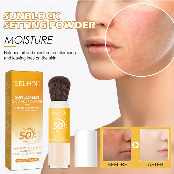 2Pcs Setting Powder, SPF 50,Translucent,Matte Finish Oil Control,Breathable,Lightweight,Mineral Brush Powder,Natural Matte Finish,Long-lasting,Waterproof and Sweatproof Setting Powder