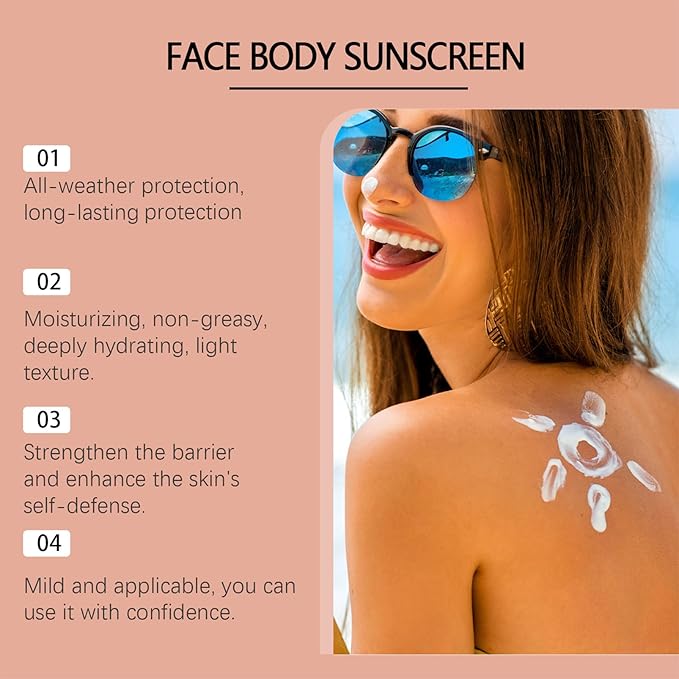 Sunscreen for Face & Body SPF 30, Water Resistant 30 SPF Sunscreen, 5.64 Fl Oz (Pack of 1)