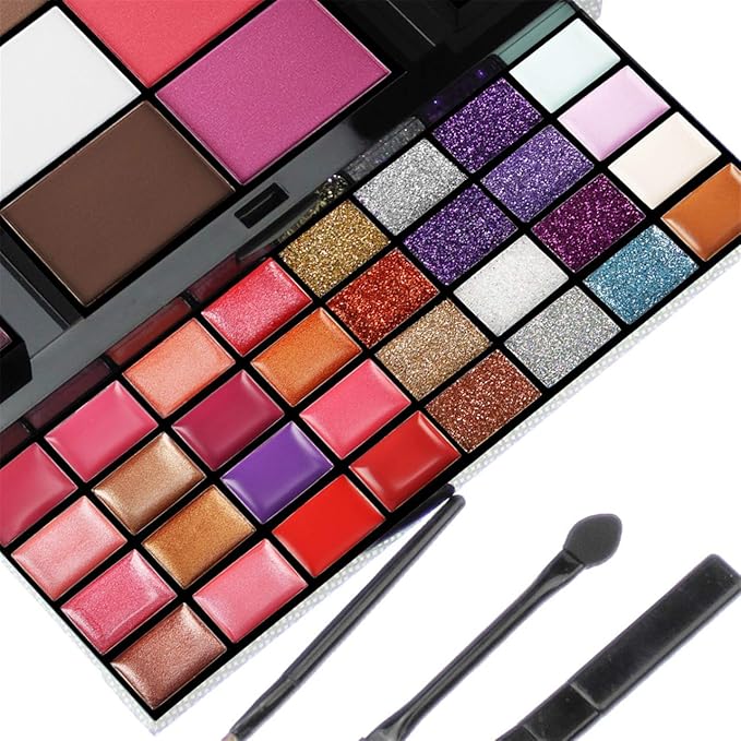 All in One Makeup Kit for Women Full Kit Girls Makeup Gift Sets Xmas Essential Bundle Include Eyeshadow Palette Lipstick Blush Concealer Eyeliner Mascara Foundation Brush Eyebrow Pencil