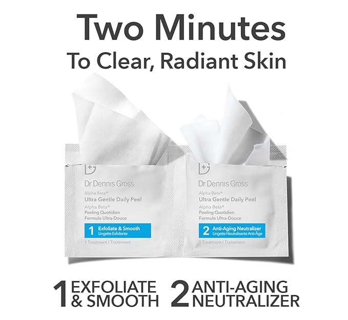 Dr. Dennis Gross Alpha Beta Ultra Gentle Daily Peel: for Dehydrated or Sensitive Skin, Uneven Tone or Texture, Fine Lines or Enlarged Pores (5 Treatments)