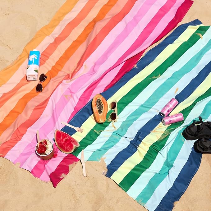 Dock & Bay Kid's Towel - for Beach Use - Quick Dry, Sand Free - Compact, Lightweight - 100% Recycled - Includes Bag - Summer - Miami Sorbet, Large (160x90cm, 63x35)