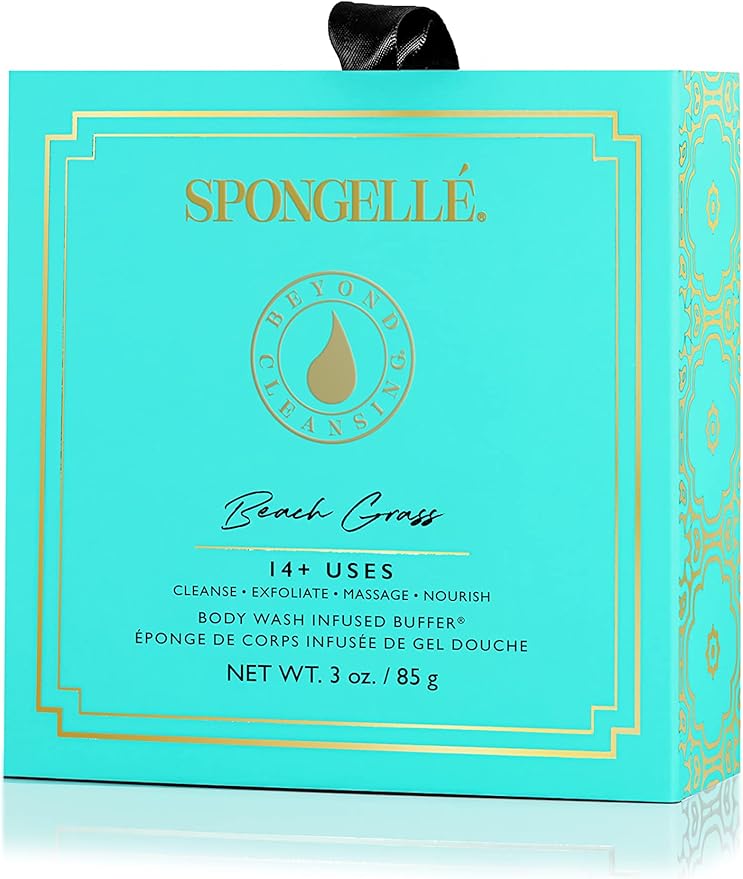 SPONGELLÉ Boxed Flower Shower Body Wash Infused Buffer, Beach Grass