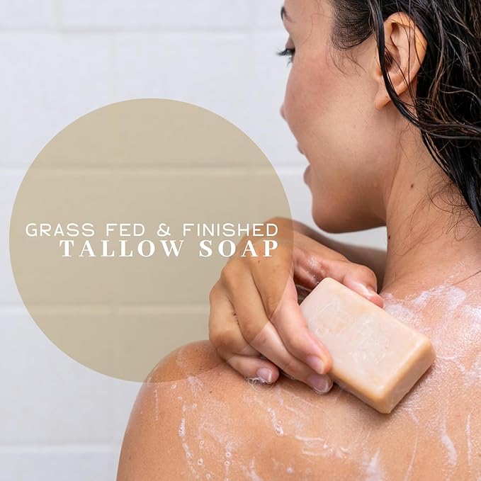 VanMan Beef Tallow and Honey Bar Soap – Pure Grass-Fed Beef Tallow for Skin with Raw Honey & Distilled Water, Unscented Soap, Hydrating & Nourishing, Clean Ingredients, 3.8oz - 1 Pack