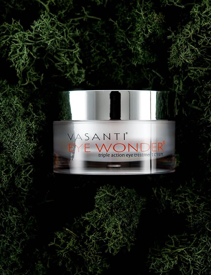 VASANTI EYE WONDER Triple Action Paraben-Free Eye Treatment Cream Clinically Proven Peptides & Botanicals - Helps with Dark Circles, Wrinkles, Puffiness (20mL)