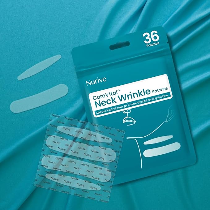 Advanced Wrinkle Patches 60ct Smile Line, Frown Line Wrinkle Patches for Facial Korean Skin Care Face Wrinkle Tape Invisible Overnight with Retinol & Collagen (Medium (Neck))