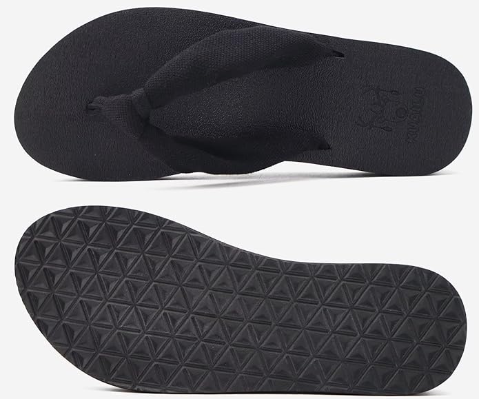 KuaiLu Womens Dressy Sandals Arch Support Yoga Mat Walking Cross Slides Ladies Slip on Orthotic Travel Outfits Slippers Cushion Comfortable