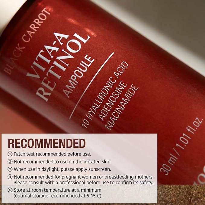 GOODAL Black Carrot VITA-A Retinol Ampoule 30ml, Hydration Facial Serum for Glowy Skin, Lightweight Serum, Korean Skincare, Pore minimizer