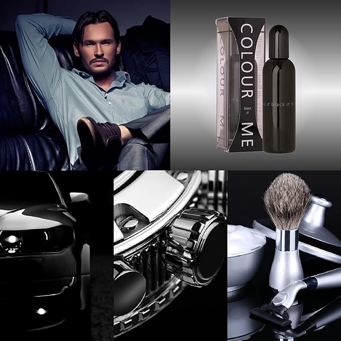 COLOUR ME Milton-Lloyd Black Homme - Eau de Parfum - Long Lasting Perfume for Men - Vanilla, Sandalwood Cologne for Men - Woody Men's Cologne - 1.7 oz