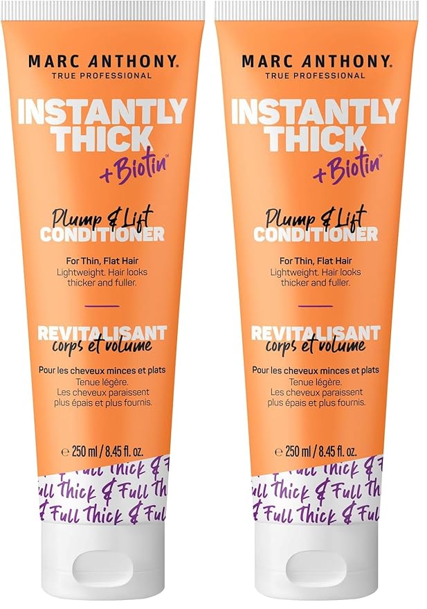 Marc Anthony Instantly Thick Biotin Conditioner, 8.45 oz - Volumizing & Moisturizing Hair Product for Thin, Flat or Dry Hair - Paraben-free, Sulfate-free, Phthalate-free (Pack of 2)