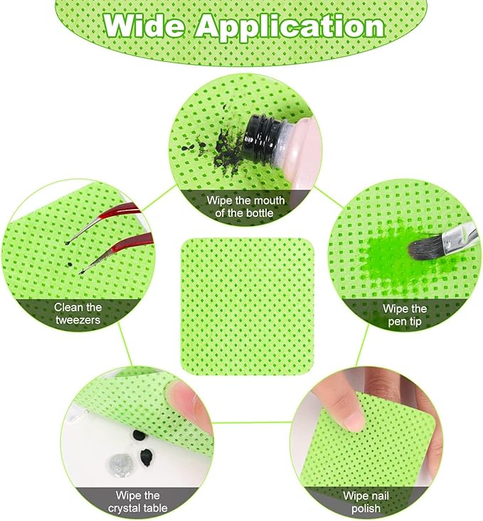 Gel Nail Polish Remover Compatible with Machine Disposable Nail Wipes Nail Polish Remover Cotton Lint Frees Cotton Pads for Gel Nails Finger/Toe Nail Care Care Kit (A, One Size)