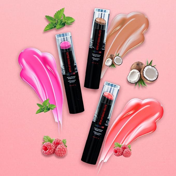 10 Pack Tinted Lip Balm Stocking Stuffers Tinted Chapstick - Moisturizing, Soothing, and Repairing Dry and Chapped Lips