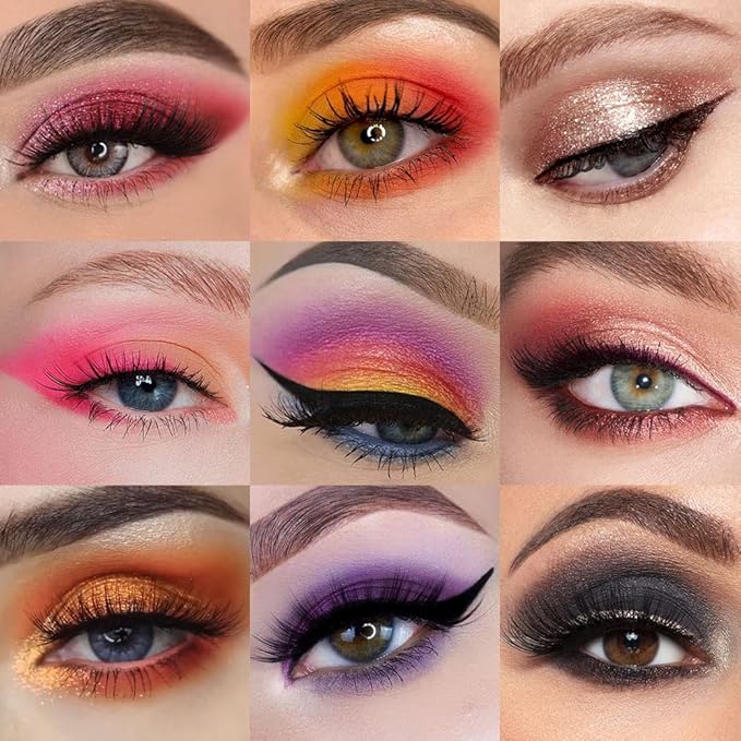 16 Girds Colorful Matte Shimmer Eyeshadow Palette for Eye Makeup,High Pigmented Eye Shadow Primers Powder Palet de sombras de ojos-Glitter Color#