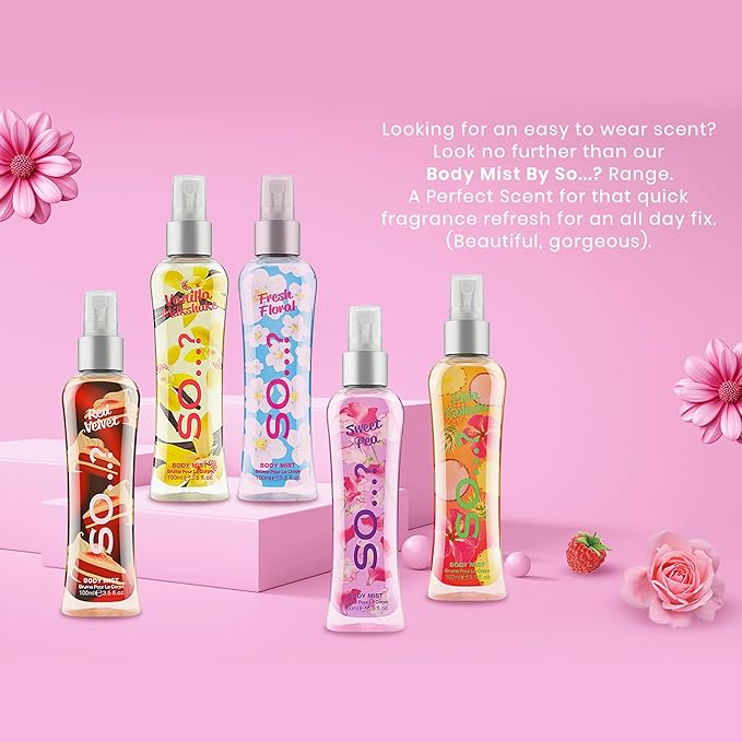 So...? Unique Body Mist - Vanilla Candy for Women - 5.1 oz Body Mist - Pack of 2
