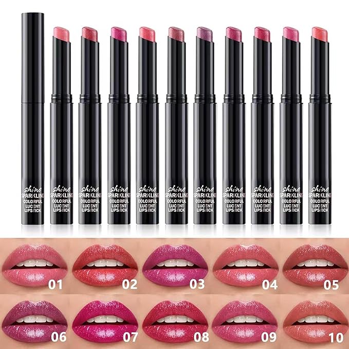 Lipstick For Women Matte Nude Glitter Highly Pigmented Moisturizing Lip stick Hypoallergenic Waterproof Long Lasting Lipsticks Quick Makeup Lightweight Portable Magenta # 09