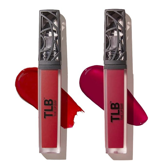 The Lip Bar - Nonstop Liquid Matte Lipstick Mini 2-Pack, Bawse Lady (Blue Red) + Rich Auntie (Deep Berry) - High Pigment - One Swipe - Long Lasting - Jojoba Oil & Vitamin E - Vegan - .24 fl oz each