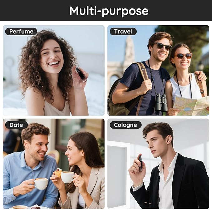 Segbeauty 0.34oz Perfume Atomizer, 10 Pack Glass Mini Travel Perfume Bottle Refillable, 10ml Empty Travel Size Bottles for Cologne Fragrance, Cologne Sprayer with Transfer Tools Set for Refill