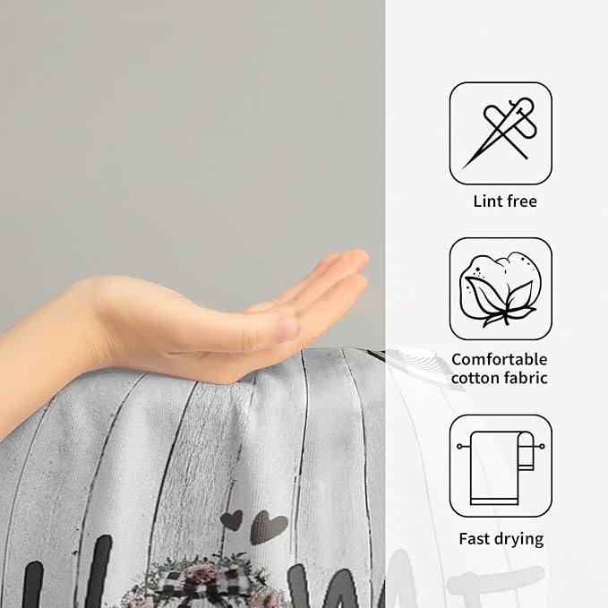 Giwawa Home Sweet Home Hand Towels Set of 2 Buffalo Check Absorbent Small Bath Towels Decorative Kitchen Guest Dish Towel for Spa Hotel