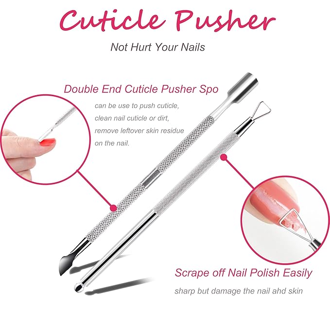 Gel Nail Polish Remover Tools Kit, with 10 Pcs Nail Clips, 400 Pcs Lint Free Nail Wipes, Nail Files 100/180, Buffer Block 400/4000, Nail Brush, Cuticle Pusher, Cuticle Peeler (Black)