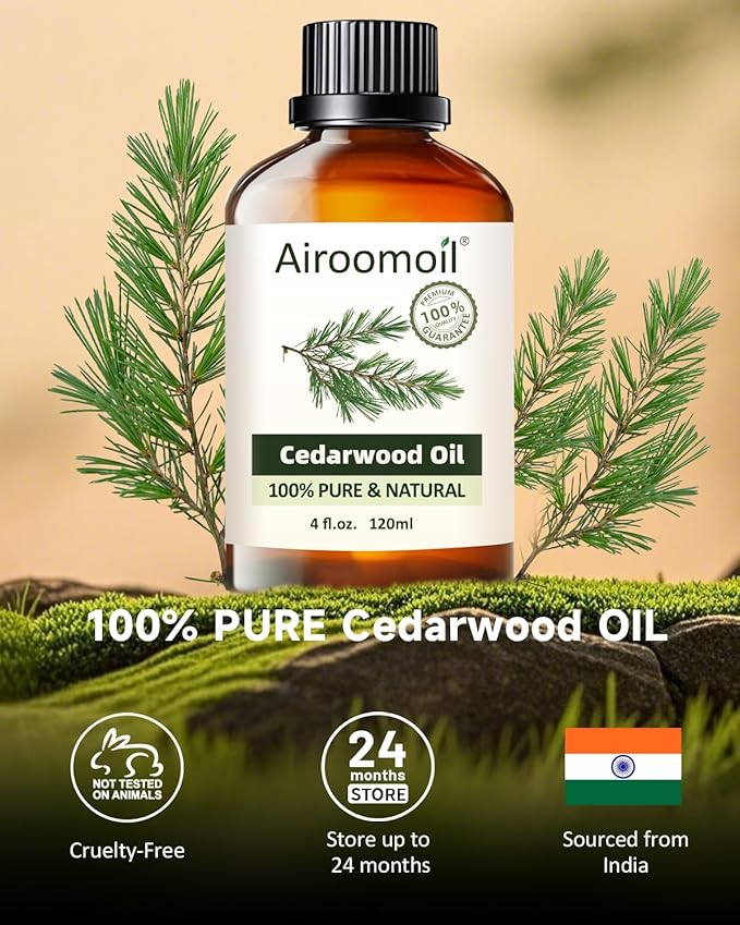 Pure Cedar Essential Oil, 100% Pure Natural Cedar Essential Oil, Premium Grade Essential Oils for Diffusers for Home, Skin, Care Massage, Soap Making, Aromatherapy, 4 Fl Oz | 120ml