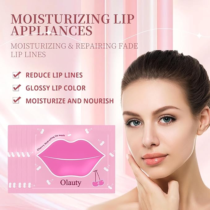 30 Pieces Lip Mask & Under Eye Mask,24K Gold Gel Crystal Collagen Eye Patches, Cherry Lip Masks Skincare,Moisturizing& Reducing Reducing Fine Lines & Dark Circle for Puffy Eyes