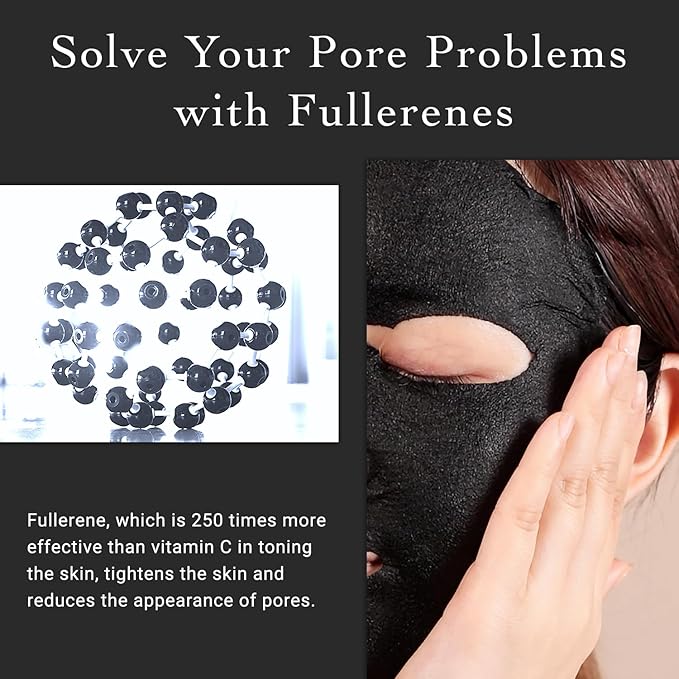 Lululun 21 EA Exfoliating Face Mask Sheets for Pore Cleansing, Charcoal Face Mask for Women & Men with Black Peal, Honey, Cummins Seed& Eucalyptus, Facial Mask & Sheet Masks, Japanese Skincare HYDRA-F