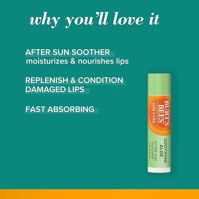 Burt's Bees Sun Care Lip Balm Pack, SPF 30 Tinted Lip Balm, After Sun Lip Balm, Water-Resistant Lip Moisturizer, Wild Peony, Sienna Rose, Natural Origin Lip Care, 3 Tubes, 0.15 oz.