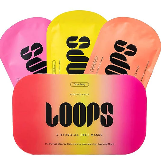 LOOPS Glow Gang Mask Set – Weekly Reset for Rejuvenation, Double Take for Glowing Skin, Sunrise Service for Brightening – Hydrating and Pore Refining – Safe for Sensitive Skin