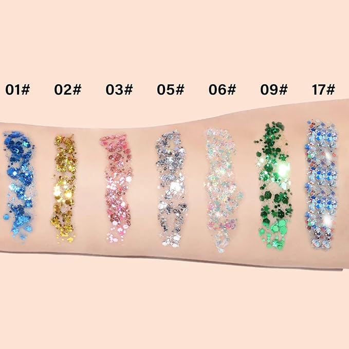 Body Glitter Gel - Halloween Costumes for Women, Sparkly Chunky Glitter Hair for Kids, Halloween Christmas Singer Concert Festival Rave Accessories (USA Pride Body Glitter)