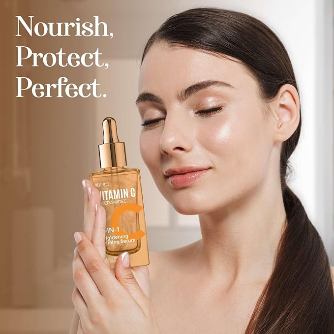 Vitamin C & Ceramides 2-in-1 Serum - & Priming, Anti-Aging, Skin Repair, Hydrates & Firms - Dermatologist Tested, Cruelty-Free Korean Skin Care for All Skin Types - 2 fl. oz