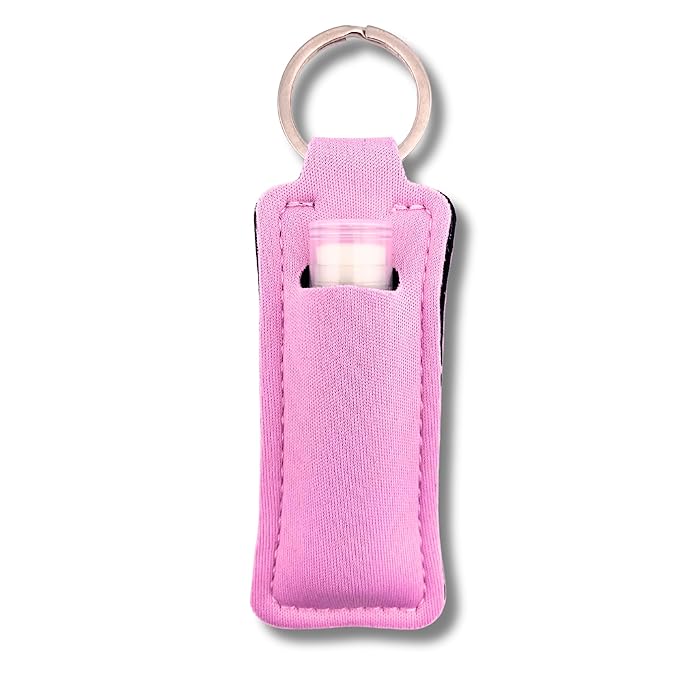 Peaches and Cream Chapstick 3-Pack. Includes Bonus Lip Balm Holder Keychain (Pink). Limited Edition Flavor from the Chapstick I Love Summer Collection, Unique Gift Bundle from