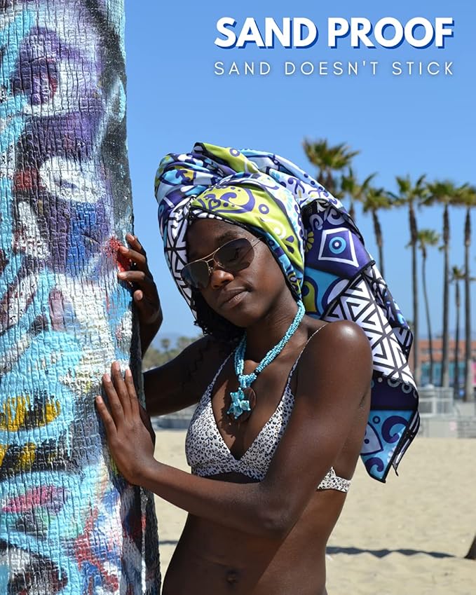 ECCOSOPHY Microfiber Beach Towel - Sand Free Towels are Quick Dry, Light Weight, Super Absorbent - Perfect Pool, Travel, Cruise, Camping Essentials - Oversized Extra Large for Adults 71x35 in