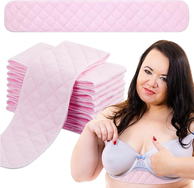 Toulite 10 Pcs Cotton Bra Liners 3 Layer Rectangle Under Bra Pads Sweat Liners for Women Sweating Supplies