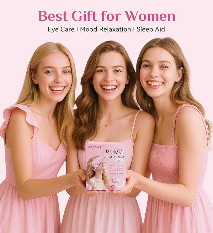 18 Packs Rose Heated Eye Mak - Heating Eye Mask Warm Compress for Dry Eyes Puffinesss Dark Circles Sleep Stye Irritation Stress Relief Self Care Wellness Spa Relaxation Gift for Women