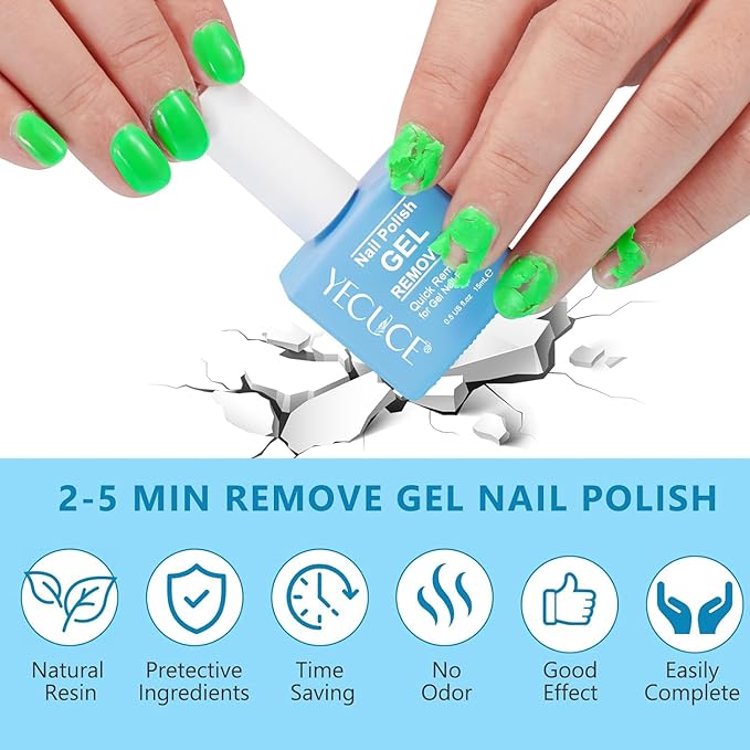 Gel Nail Polish Remover, 2Pack Nail Polish Remover Tool, Professional Remover Gels at Home, No Need Soaking or Wrapping