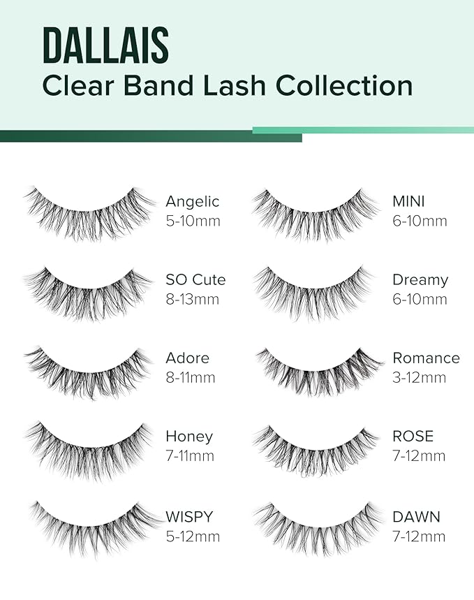 Cat Eye Lashes Natural Strip Lashes That Look Like Extensions Clear Band Lashes Mink Eyelashes Wispy Fox Eye Lashes Packs 7 Pairs