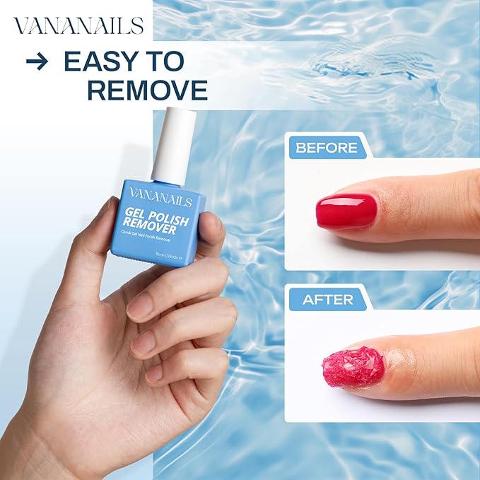 Gel Nail Polish Remover Kit: Gel Polish Remover for Nails with Liquid Peel off Latex Tape Nail Strengthener Cuticle Pusher Effective Remover for Nails in 5 mins No Soaking Or Wrapping