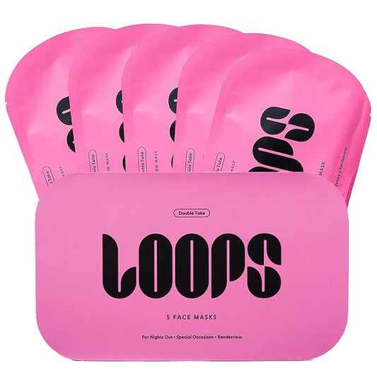 LOOPS DOUBLE TAKE - Glow Hydrogel Korean Face Mask - Calms & Soothes Skin’s Surface - Helps Refine Pores & Brighten Face, Glowing and Luminous - For All Skin Types - 5 pc