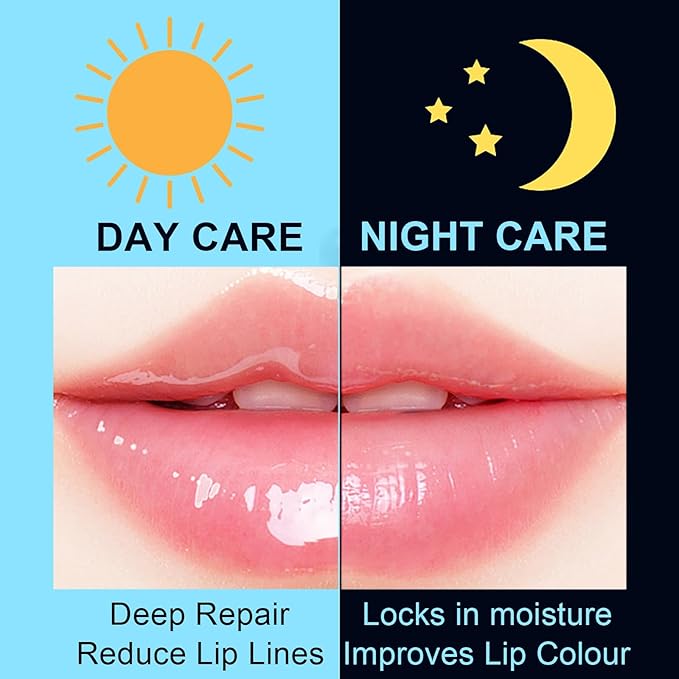 3Pcs Lip Balm Honey Pot with Stick, Honey Strawberry Apple Moisturizing and Hydrating Sleeping Lip Mask, Day and Night Repair and Care, Improve Lip Color, Reduce Lip Lines (SET C)