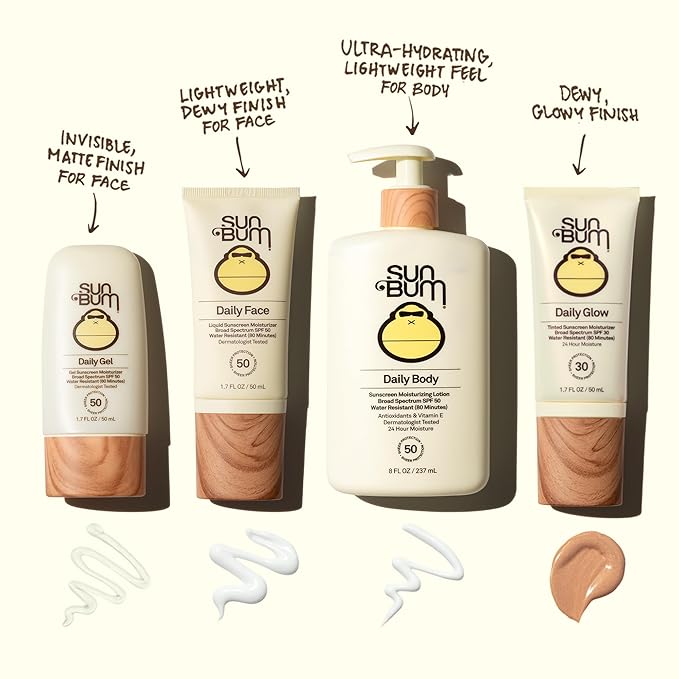 Sun Bum Daily SPF 50 Clear Gel Face Sunscreen - Broad Spectrum Moisturizing Facial Sunscreen with Vitamin E - Vegan and Hawaii 104 Act Compliant (Without Octinoxate & Oxybenzone) - Travel Size 1.7 oz