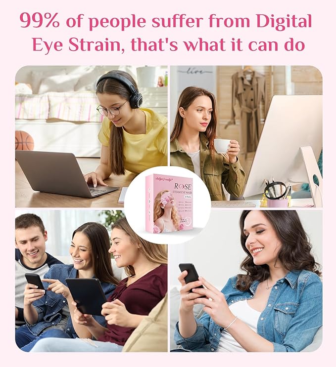 18 Packs Rose Heated Eye Mak - Heating Eye Mask Warm Compress for Dry Eyes Puffinesss Dark Circles Sleep Stye Irritation Stress Relief Self Care Wellness Spa Relaxation Gift for Women