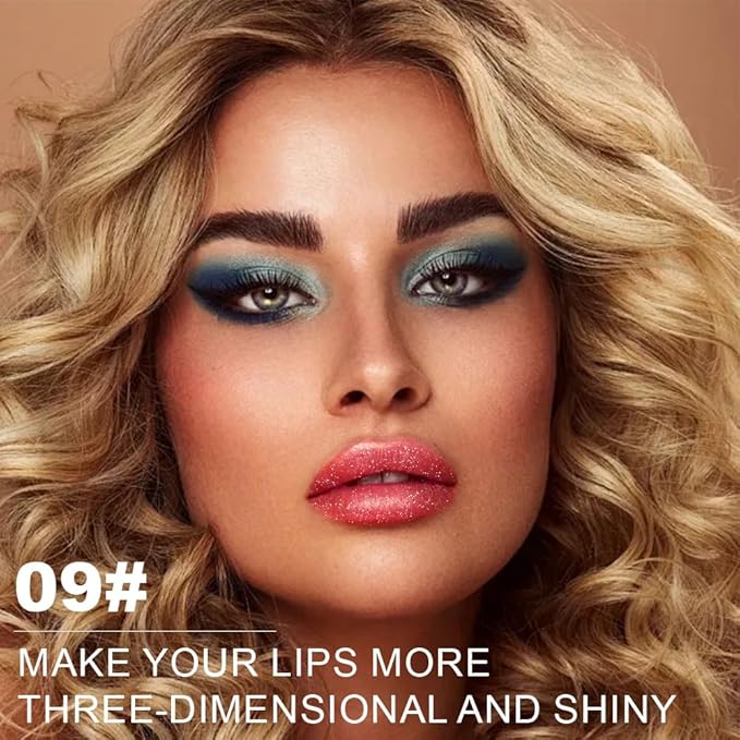 Kaely Glitter Metallic Lipstick, Shimmer Metallic Lipsticks for Women, High Pigmented Lip Color Long Lasting Waterproof Smudge Proof 24 Hour, Halloween Makeup, Vegan & Cruelty-Free, 09
