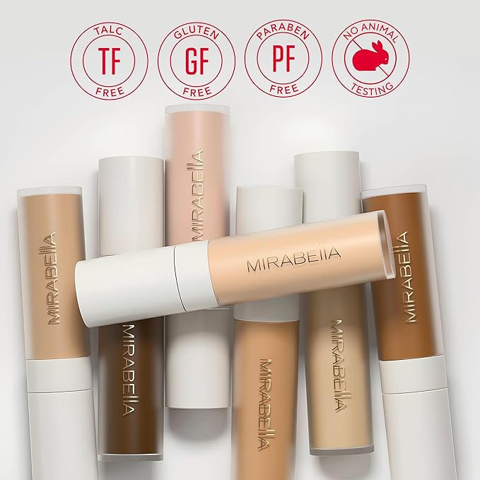 Mirabella Invincible For All Perfecting Under Eye Concealer Full Coverage - Hydrating Makeup Concealer for Dark Circles, Fine Lines & Wrinkles w/Hyaluronic Acid - Tan T190