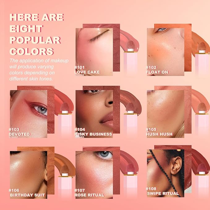 YOUNG VISION Liquid Cheek Blush -Soft Cream Rouge/Blusher Makeup, Buildable Gel-Cream Formula, Long-Wearing, Dewy Finish