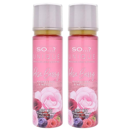 So...? Unique Body Mist - Rose Berry for Women - 5.1 oz Body Mist - Pack of 2