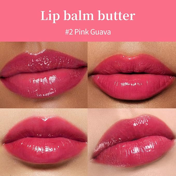 Summer Special Lip Butter Balm - Ultra-Hydrating, Nourishing Lip Care with Natural Ingredients, Shea Butter & Olive Oil, Soothes & Softens Dry Lips (#5 Pink Guava, 1)
