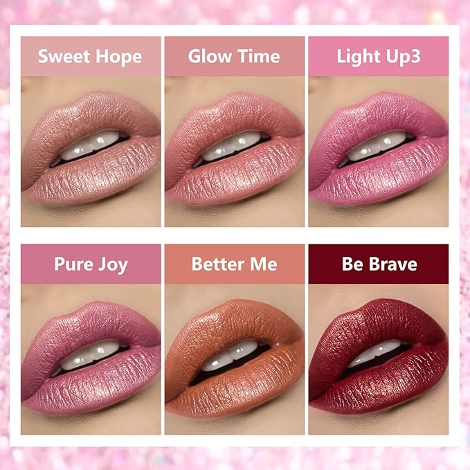 Metallic Liquid Lipstick Nude Pink – High Pigment Long-Lasting Waterproof Lip Gloss with Metallic Finish, Smudge-Proof, Non-Sticky, Lightweight Lip Makeup for Party & Daily Wear (Sweet Hope)