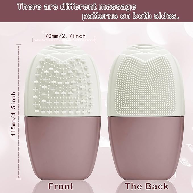 XHJRI Ice Face Roller Massager,Ice Cube Roller for Face, Eyes and Neck Naturally Conditioning and Skin Care,De-Puff Eye Bags,Reduce Migraine Pain,Reusable Massage Silicone Ice Mold (New Brown)